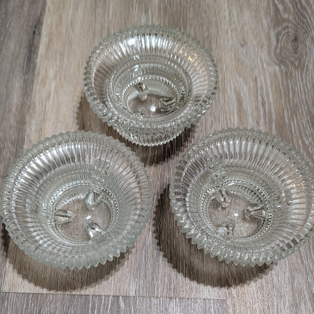 Set Of 3 Glass Reversible Pillar And Taper Candle Holders